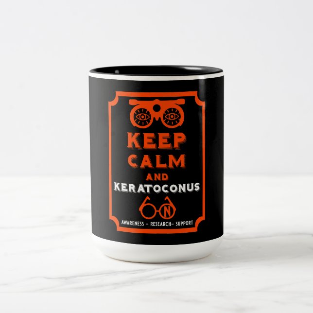Caneca De Café Em Dois Tons Suporte E Consciência De Keratoconus (Centro)
