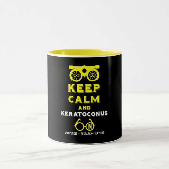 Caneca De Café Em Dois Tons Suporte E Consciência De Keratoconus (Centro)