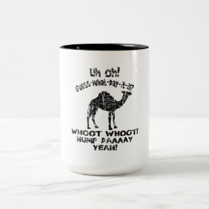 Caneca De Café Em Dois Tons Suposição do camelo do dia de corcunda do vintag