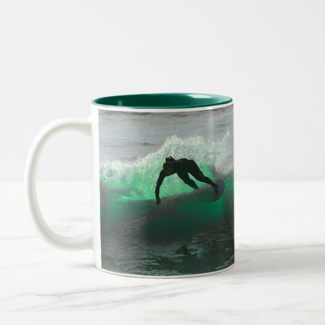 Caneca De Café Em Dois Tons Surf acima! (Esquerda)