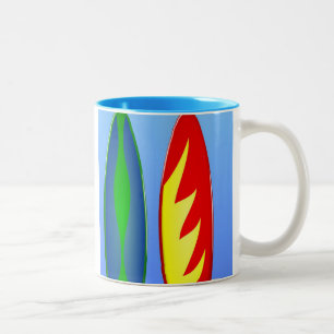 Caneca De Café Em Dois Tons Surf retrorreflector de pranchas