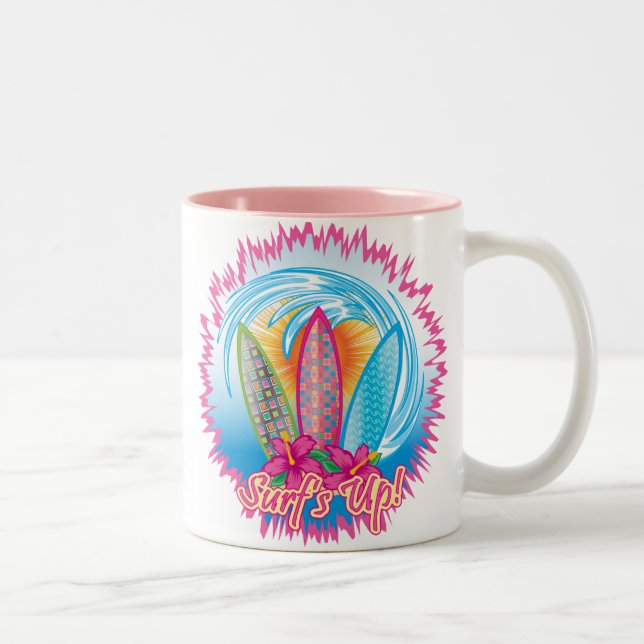 Caneca De Café Em Dois Tons Surf - Surfer Girl (Direita)