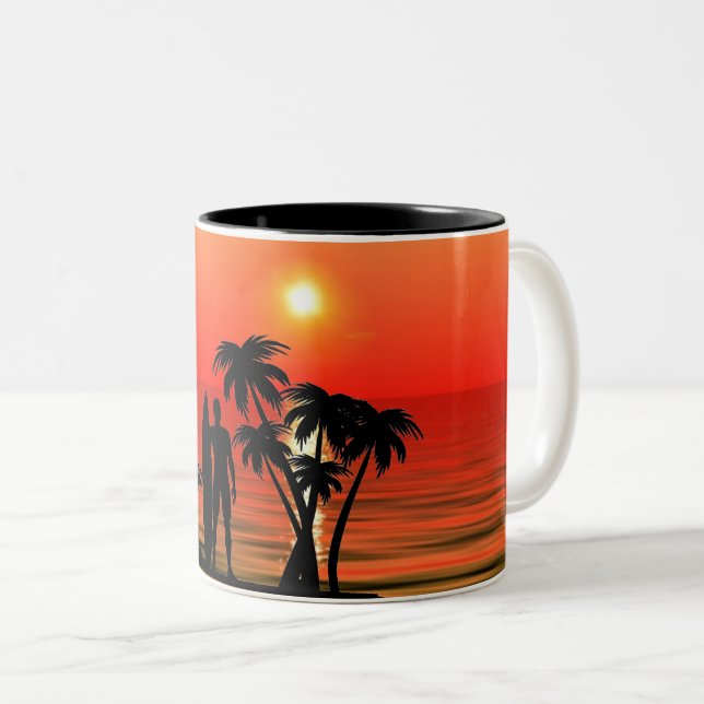 Caneca De Café Em Dois Tons Surfer Coffee Mug (Frente Esquerda)