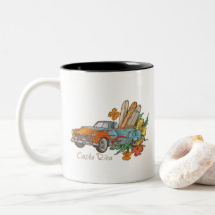 Caneca De Café Em Dois Tons Surfer da Costa Rica