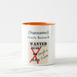 Caneca De Café Em Dois Tons [Surname] Family Research (Wanted Poster)