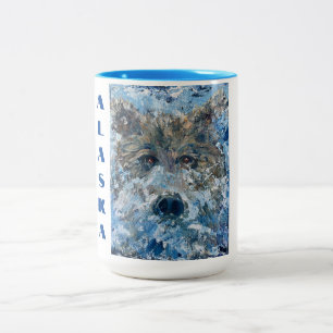 Caneca De Café Em Dois Tons Surpresa! Urso de Alasskan no Rio Mug de Café_