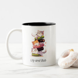 Caneca De Café Em Dois Tons Sushi Cat Miaw | Estilo de Animação Japonês