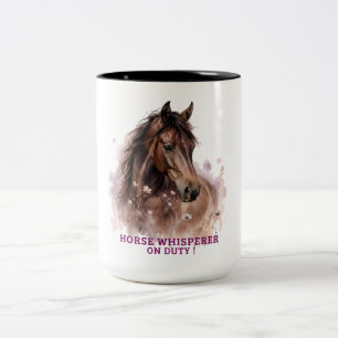 Caneca De Café Em Dois Tons Sussurrador de Cavalos em Ação – Amante de Cavalos