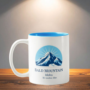Caneca De Café Em Dois Tons Suvenir da estação de esqui Bald Mountain Idaho