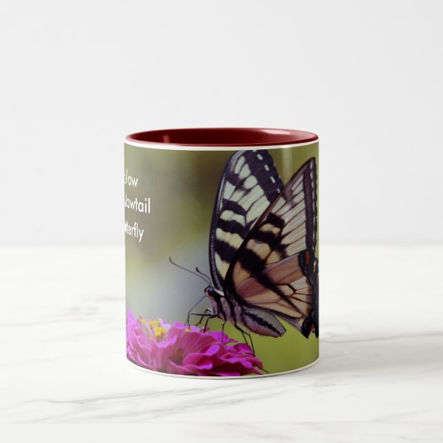 Caneca De Café Em Dois Tons Swallowtail amarelo, borboleta (Centro)