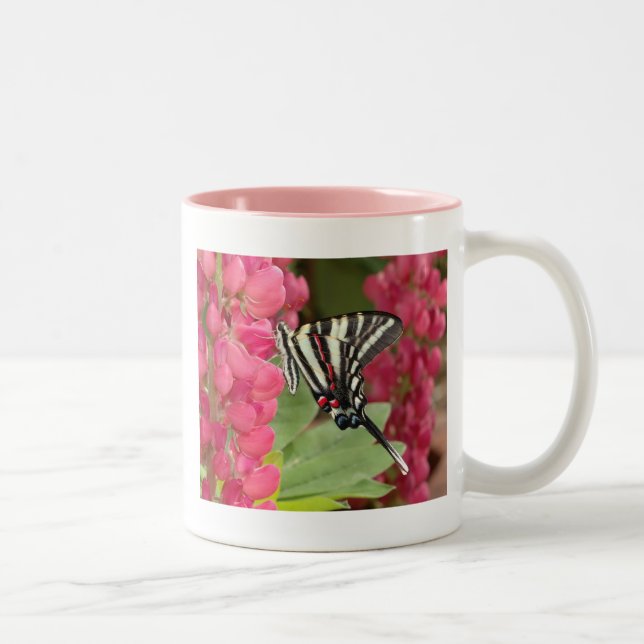 Caneca De Café Em Dois Tons Swallowtail da zebra (Direita)