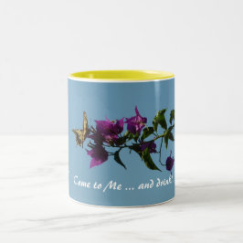 Caneca De Café Em Dois Tons Swallowtail no bougainvillea