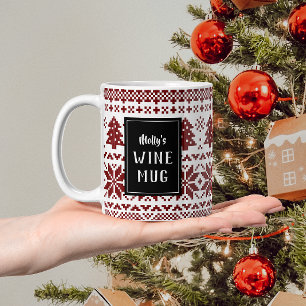 Caneca De Café Em Dois Tons Sweater de Natal do Estilo Nórdico Personalizado