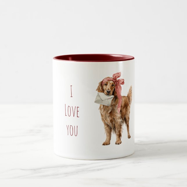 Caneca De Café Em Dois Tons Sweet Dog Love Letter (Centro)