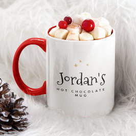 Caneca De Café Em Dois Tons Sweet Modern Custom Name Script Hot Chocolate Mug
