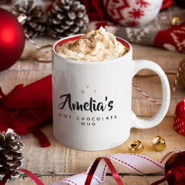 Caneca De Café Em Dois Tons Sweet Modern Custom Name Script Hot Chocolate Mug