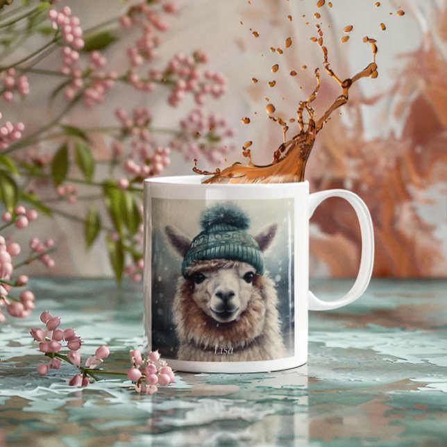 Caneca De Café Em Dois Tons Sweet Winter Alpaca (Criador carregado)