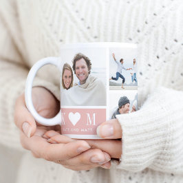 Caneca De Café Em Dois Tons Swetheart Inicials EDITABLE COLOR Photo Mug