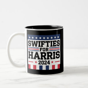 Caneca De Café Em Dois Tons Swifties para Kamala Harris 2024 Apoio à Votação