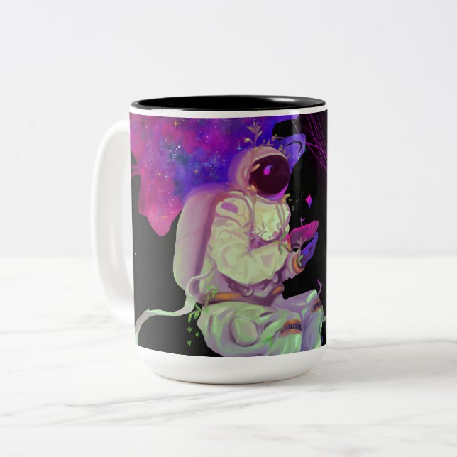 Caneca De Café Em Dois Tons Swimmer Cósmico SLF - Bala - (Frente Esquerda)