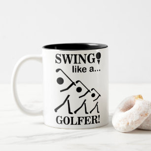Caneca De Café Em Dois Tons Swing Como Um Golfe De Golfe