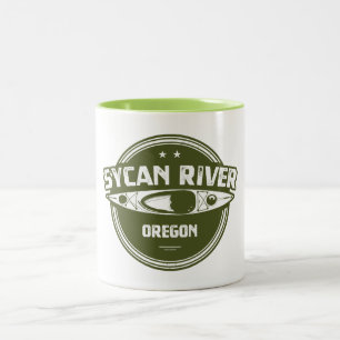 Caneca De Café Em Dois Tons Sycan River Oregon Kayaking