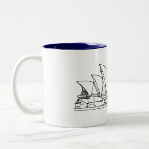 Caneca De Café Em Dois Tons Sydney Opera House - O desenho da Austrália