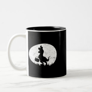 Caneca De Café Em Dois Tons T Rex Coelho Dinossauro Páscoa Miúdos De Ovos T