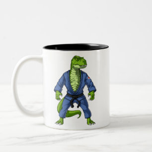 Caneca De Café Em Dois Tons T-Rex Dinossauro Jiu-Jitsu
