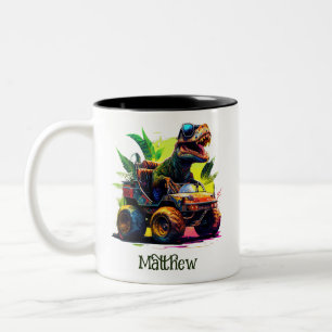 Caneca De Café Em Dois Tons T-Rex Monster Monster Dinossauro