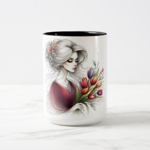 Caneca De Café Em Dois Tons T-Shirt Colorido de Arte Koala   Desenho Artístico