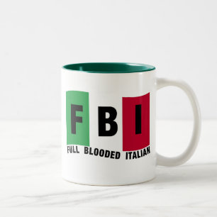 Caneca De Café Em Dois Tons T-shirt completos do ITALIANO do FBI Blooded