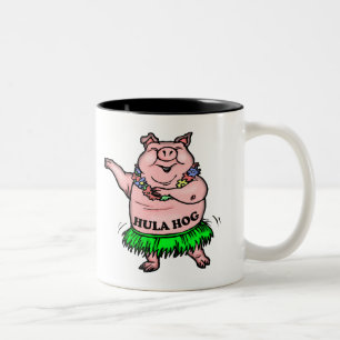 Caneca De Café Em Dois Tons T-shirt do porco e presentes do porco