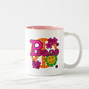 Caneca De Café Em Dois Tons t-shirt e presentes da paz do estilo 60s