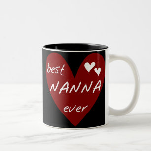Caneca De Café Em Dois Tons T-shirt e presentes de Nanna do coração vermelho