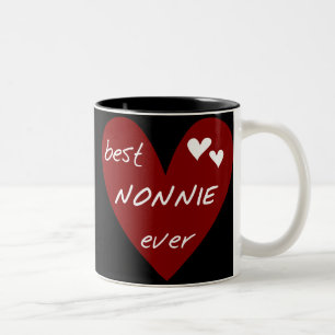 Caneca De Café Em Dois Tons T-shirt e presentes de Nonnie do coração vermelho