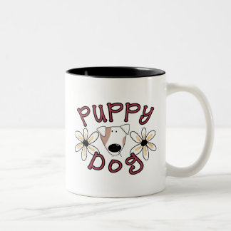 Caneca De Café Em Dois Tons T-shirt e presentes do cão de filhote de cachorro