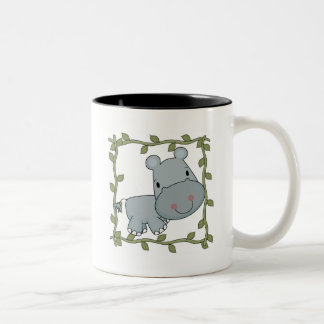 Caneca De Café Em Dois Tons T-shirt e presentes do hipopótamo do bebê