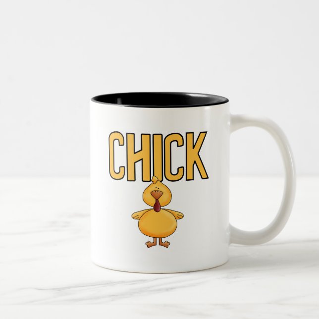 Caneca De Café Em Dois Tons T-shirt e presentes do pintinho (Direita)