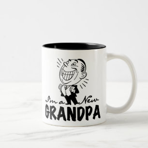 Caneca De Café Em Dois Tons T-shirt e presentes novos de sorriso do vovô