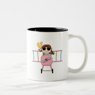 Caneca De Café Em Dois Tons T-shirt e presentes piloto da menina