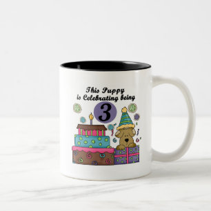 Caneca De Café Em Dois Tons T-shirts e presentes de aniversário de 3 anos