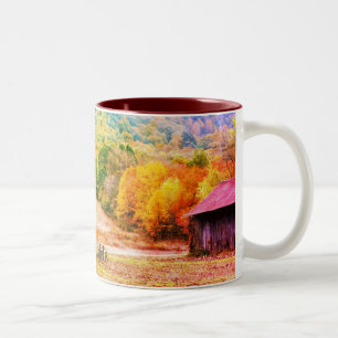 Caneca De Café Em Dois Tons Tabageiro de Cigarro Quebra Folhagem Natureza Arte