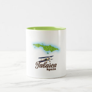Caneca De Café Em Dois Tons Tabarca Espanha Mapa lindo