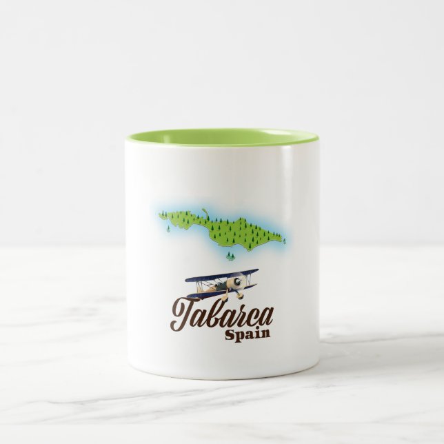 Caneca De Café Em Dois Tons Tabarca Espanha Mapa lindo (Centro)