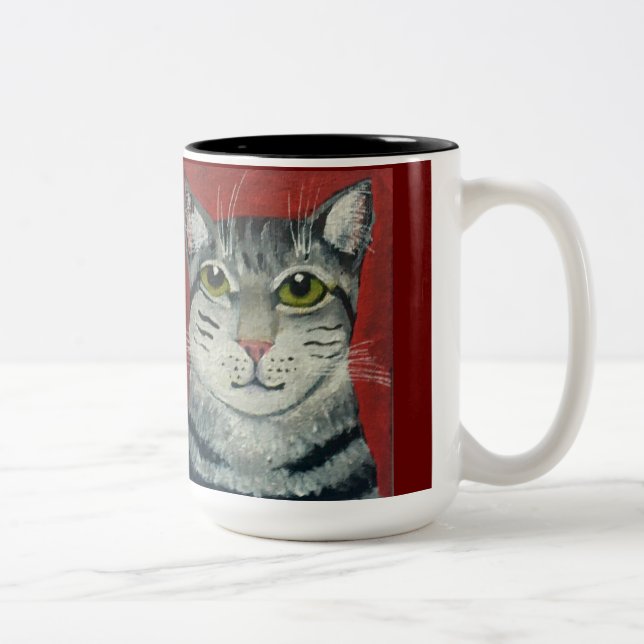 Caneca De Café Em Dois Tons Tabby Cat (Direita)