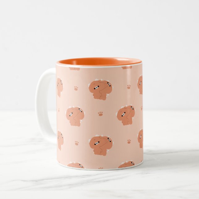 Caneca De Café Em Dois Tons Tabby Cat Casal (Frente Esquerda)