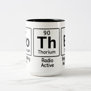 Caneca De Café Em Dois Tons Tabela Periódica da Mãe Ciência Química Fofa