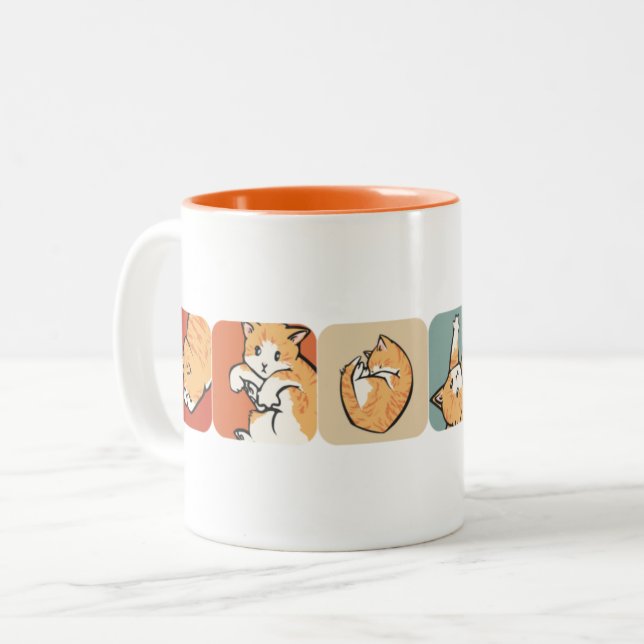 Caneca De Café Em Dois Tons Tabelas (Frente Esquerda)