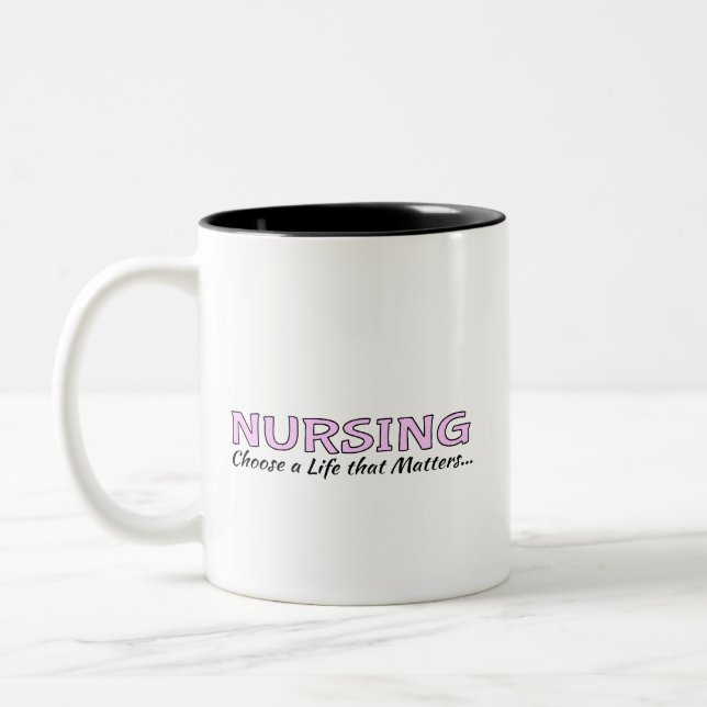 Caneca De Café Em Dois Tons Taça Café: Enfermagem (Esquerda)